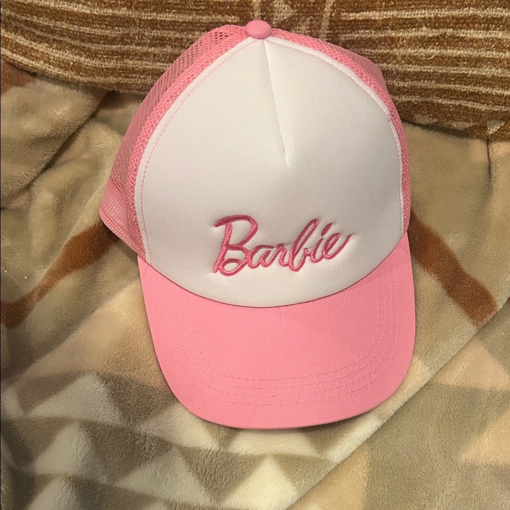 Barbie Pink and White Mesh Kids Hat